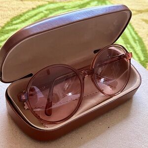 Nude / Pink Round Longchamp Sunglasses with Case